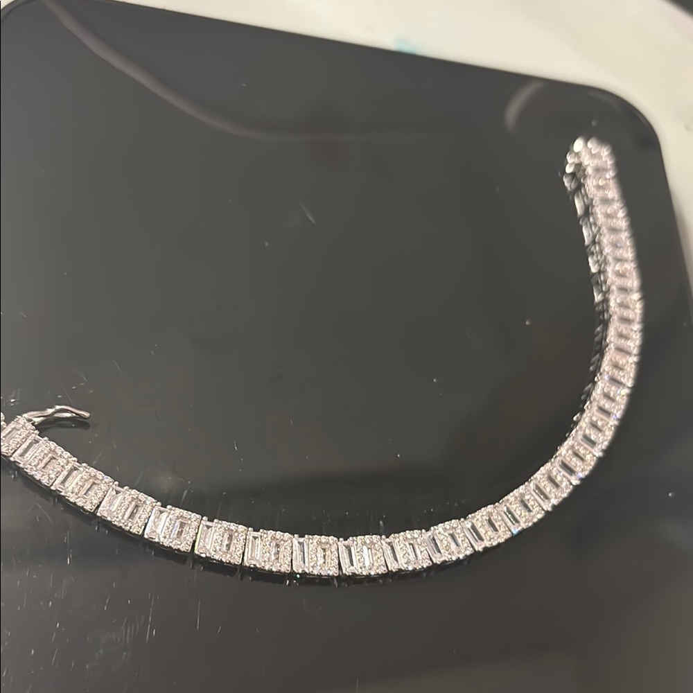 Elegant Silver moissanite Tennis Bracelet